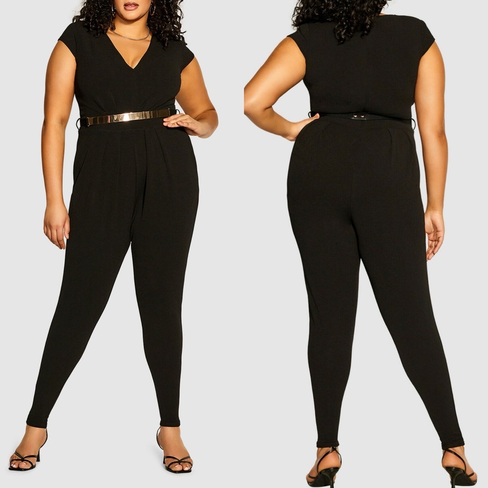 City Chic Evie Belted Jumpsuit Sz. XL/22 NWT